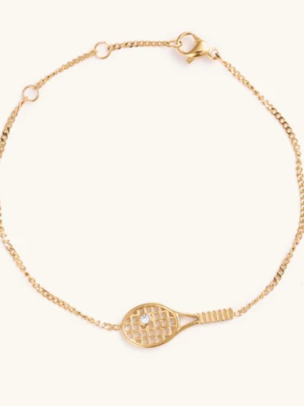 Nikki Smith Gold Tennis Racket Bracelet